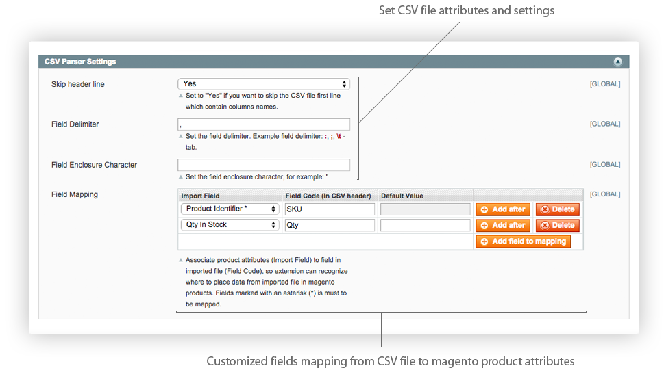 Magento Stock Inventory Import extension