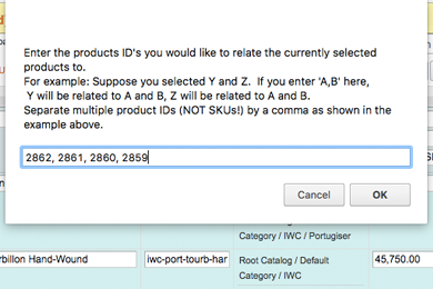 Add Related/Cross-Sell/Up-Sell Products mass action