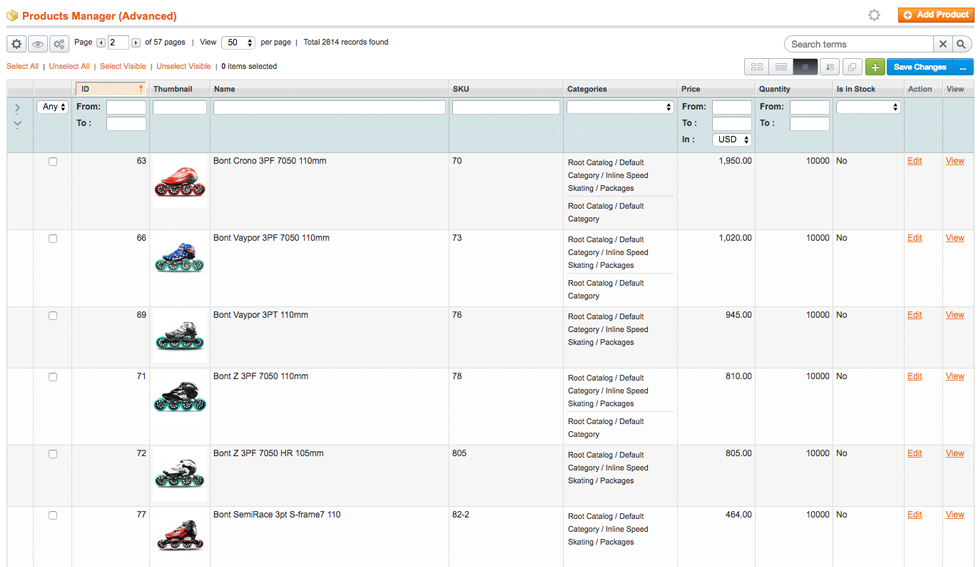 Product Grid View Text Mode