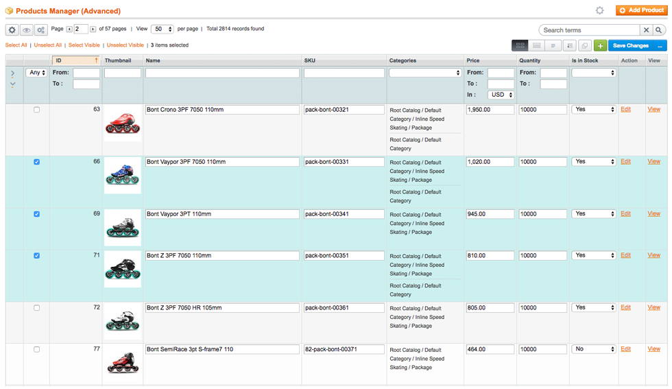 Magento Product Grid with Editor