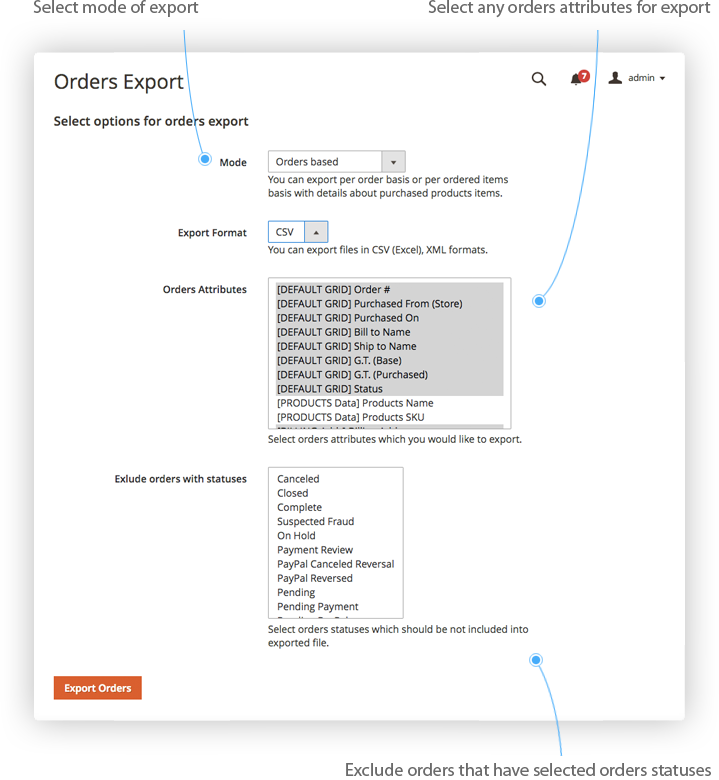 Order Export Magento 2 extension