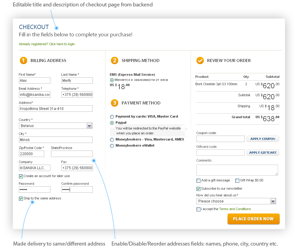 One Step Checkout Magento