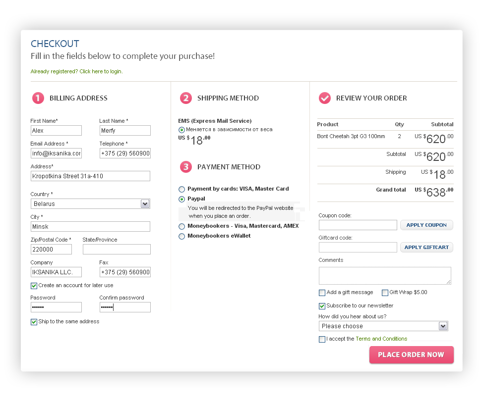 One Step Checkout Magento