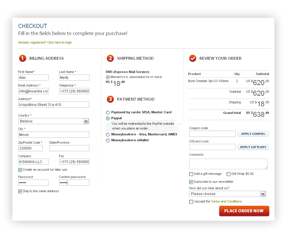 One Step Checkout Magento