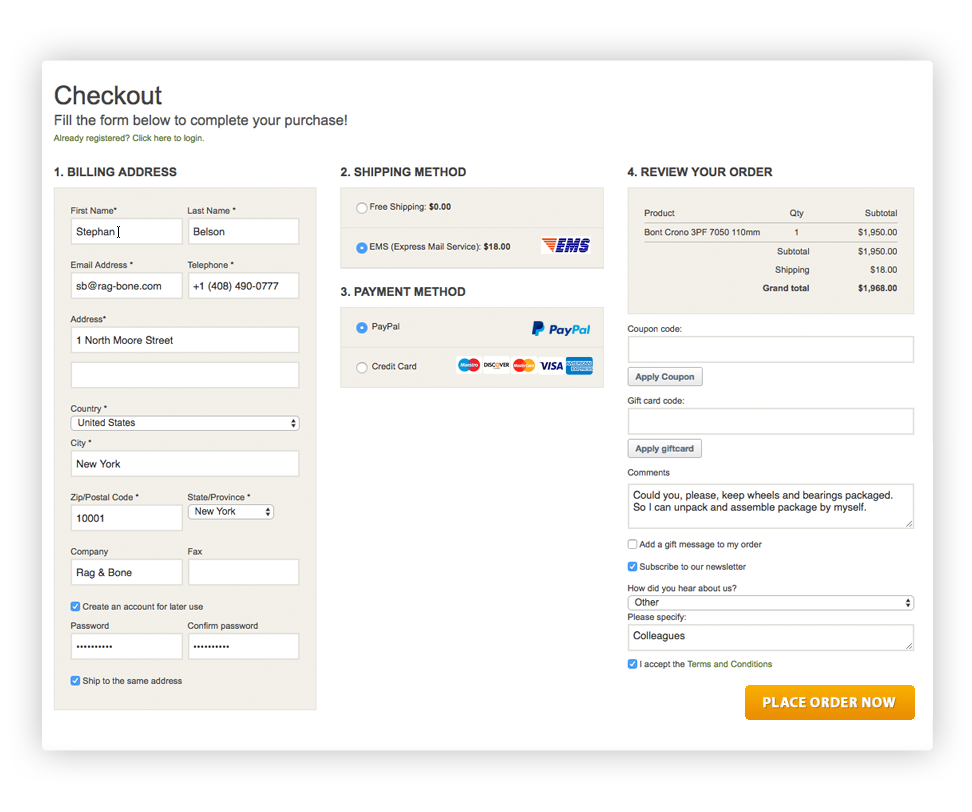 One Step Checkout Magento