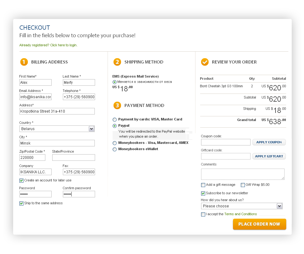 One Step Checkout Magento