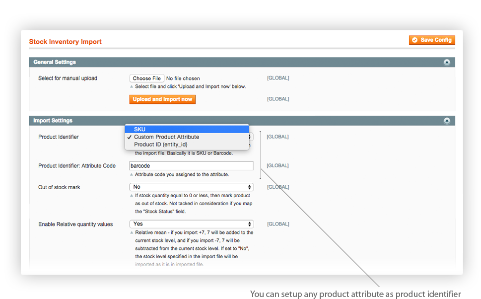 Magento Stock Inventory Import extension